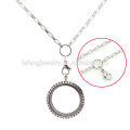 Fancy factory price necklace,cheap stainless steel living floating locket chain jewelry